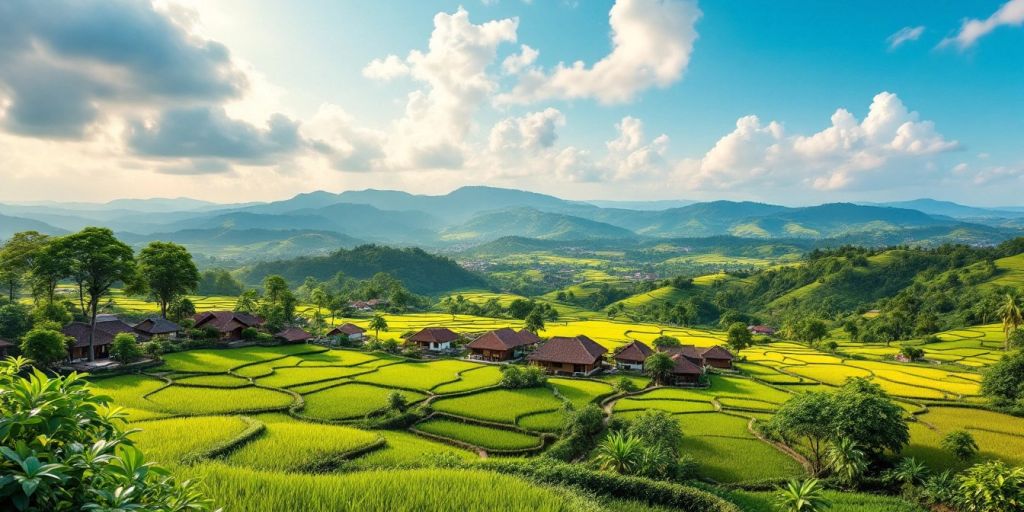 pemandangan desa yang indah di Indonesia